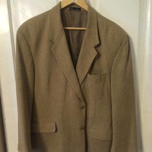 Norm Thompson Sports Coat, tan/cream, 42s, Hemp/Cotton blend.